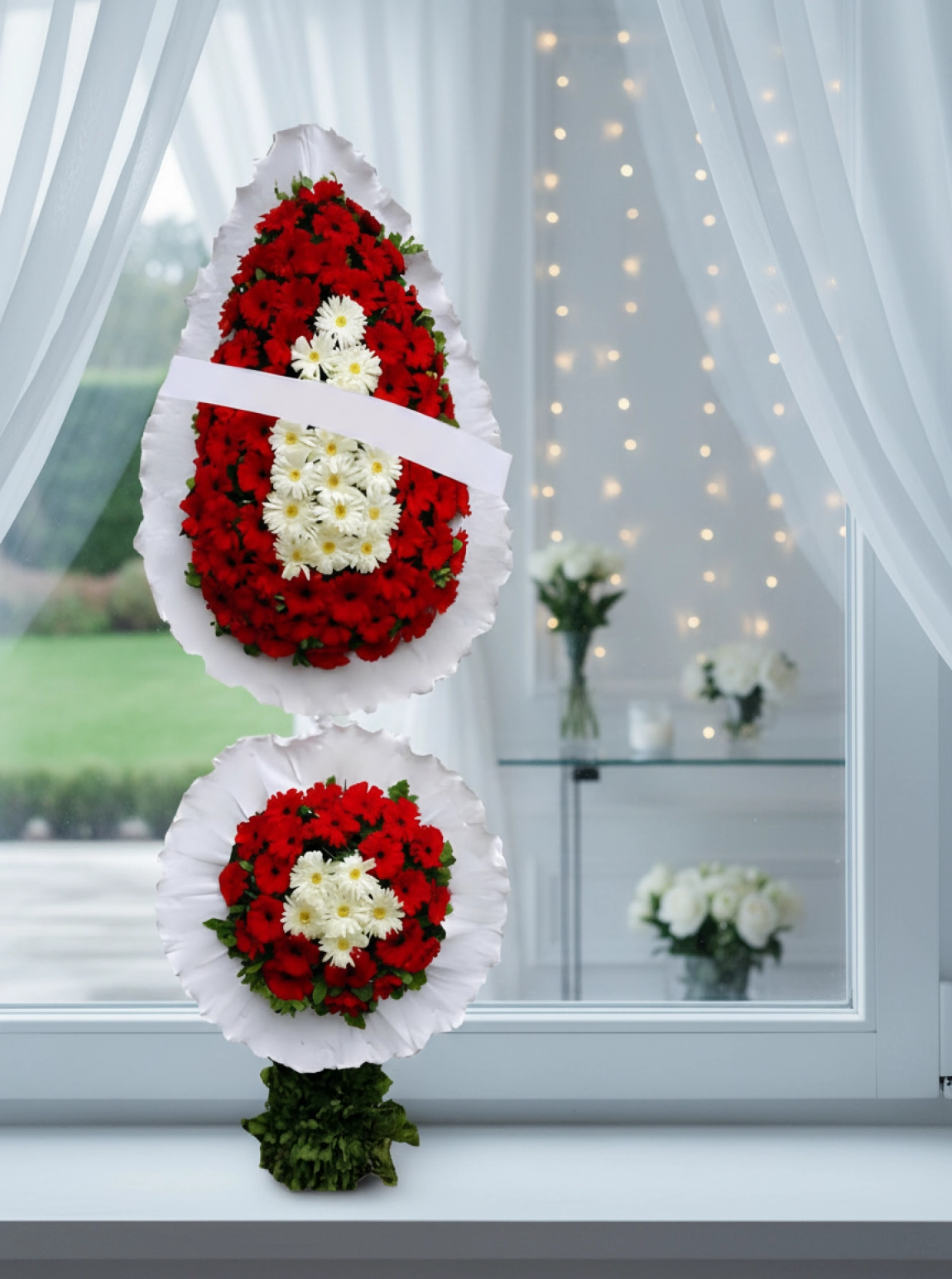 2 Katlı Düğün Çiçeği Çelenk