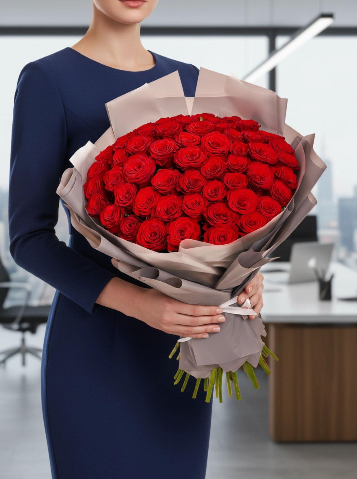 51 Adet Kırmızı Gül Buketi