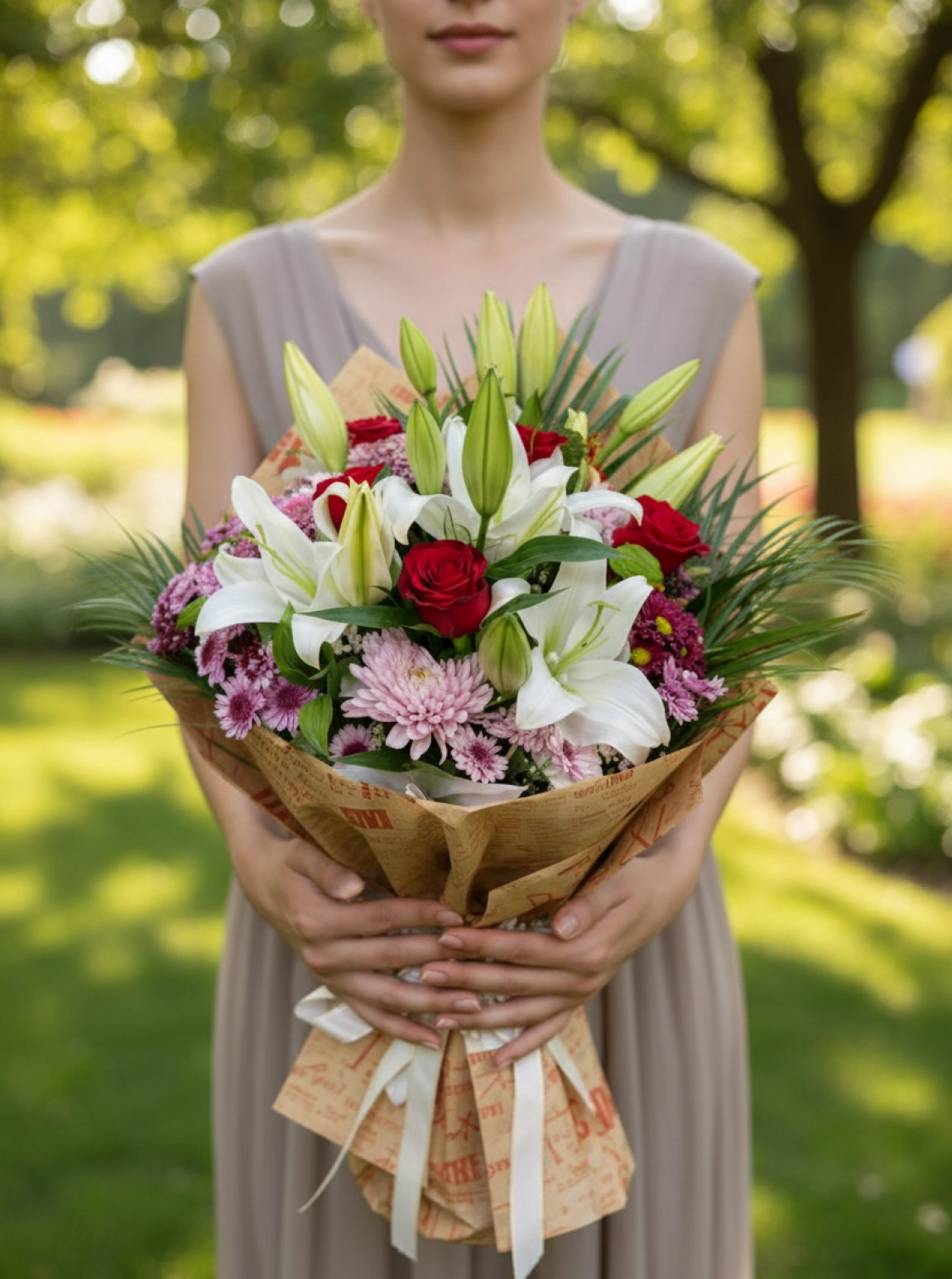 Kazablanka Gül Krizantem Buket 