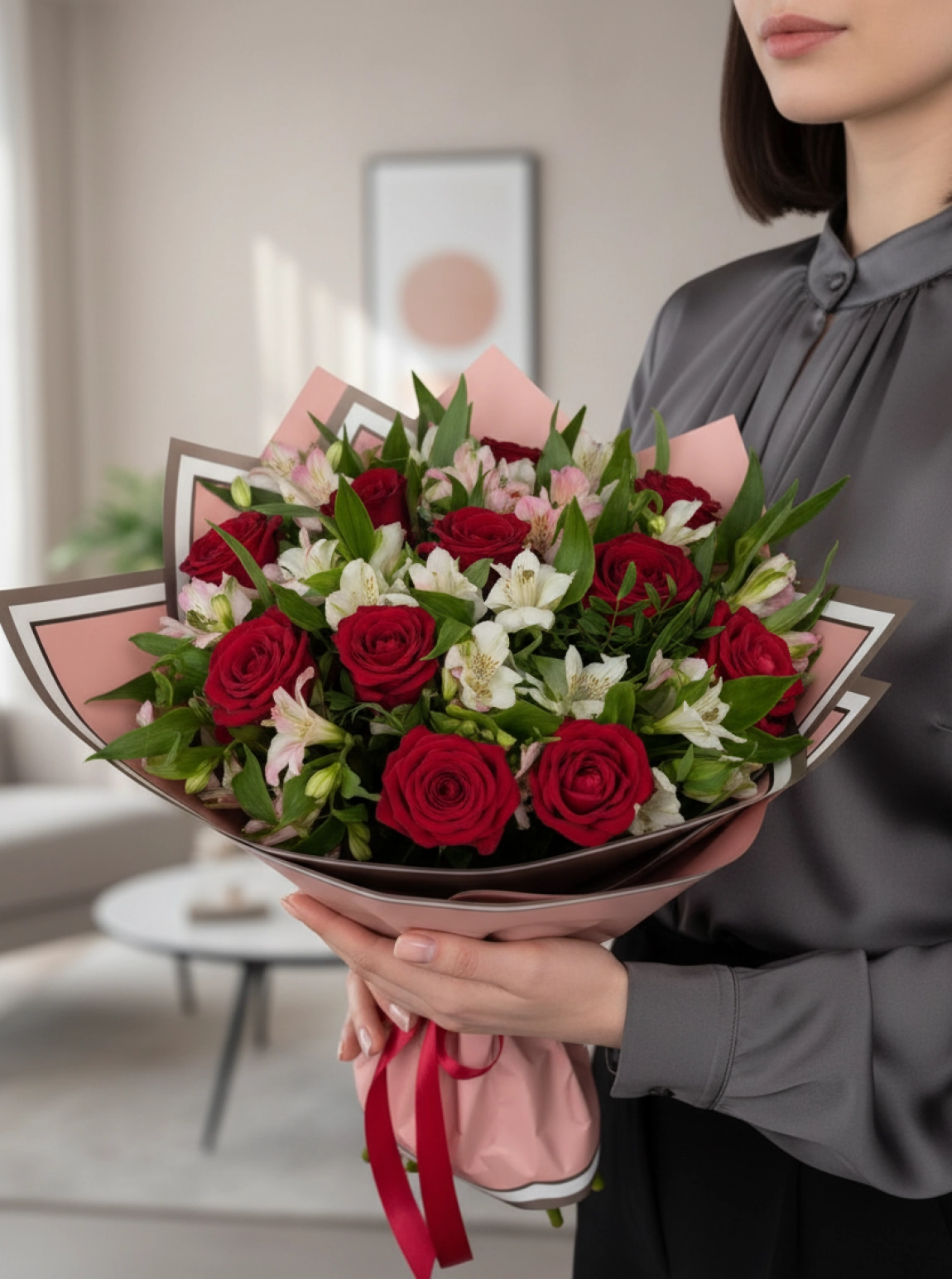 Kırmızı Beyaz Buket 