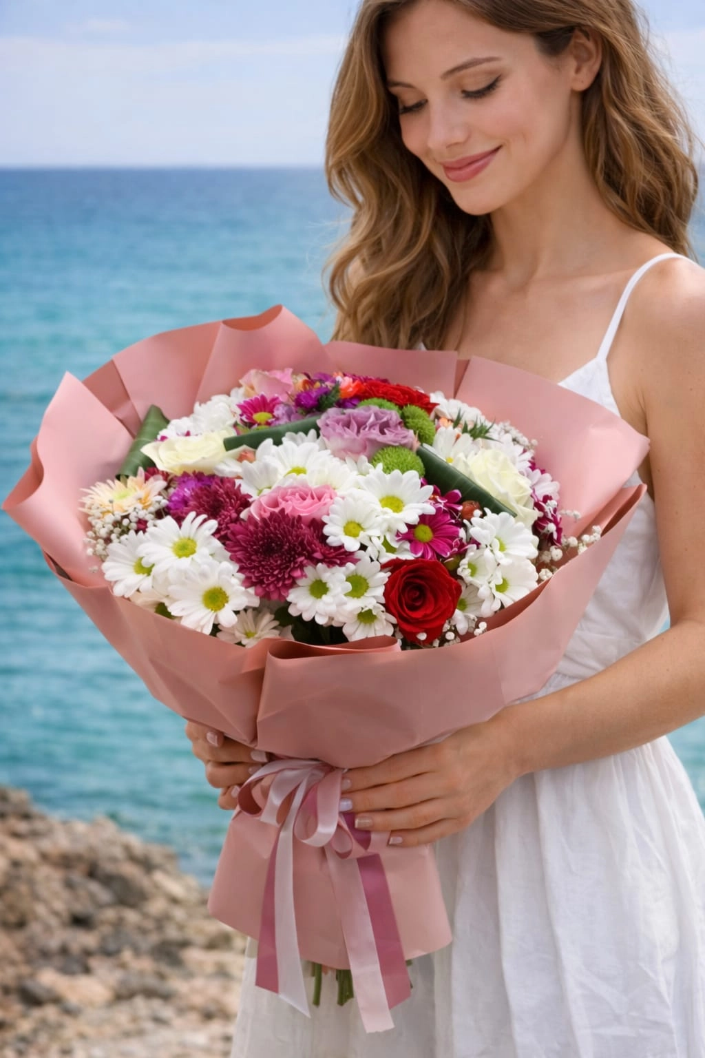 Krizantem Gül Buket 