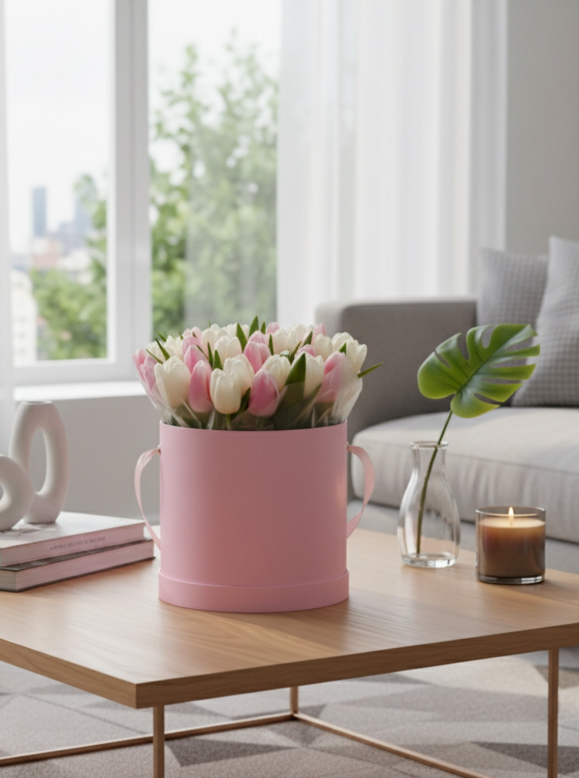 Kutuda 50 Adet Lale Aranjmanı