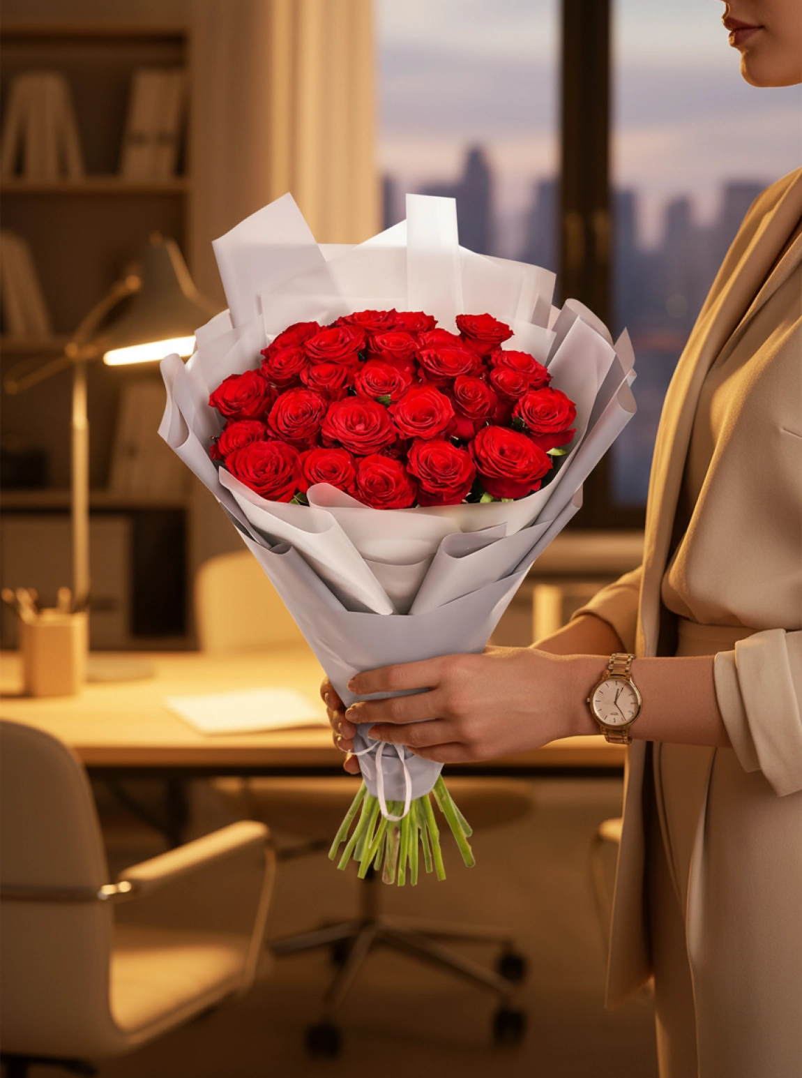 25 Adet Kırmızı Gül Buketi