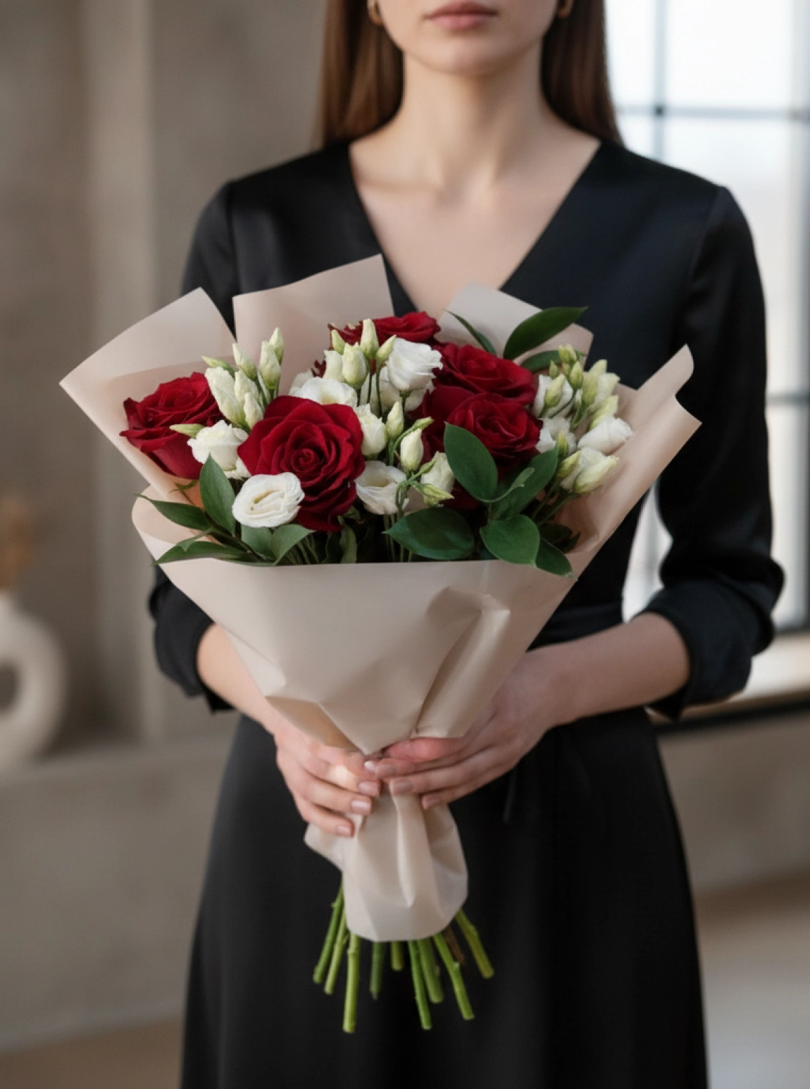 Lusyantus Kırmızı Gül Buketi 