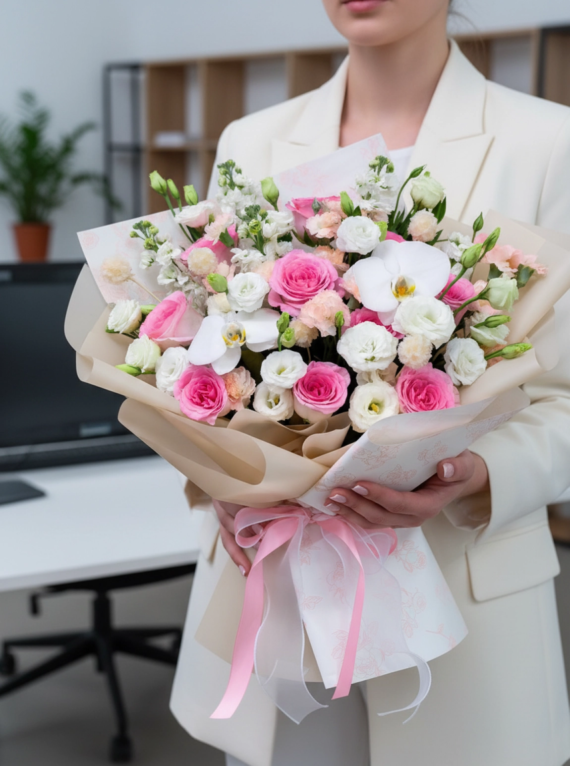 Büyük Pembe Gül Buketi