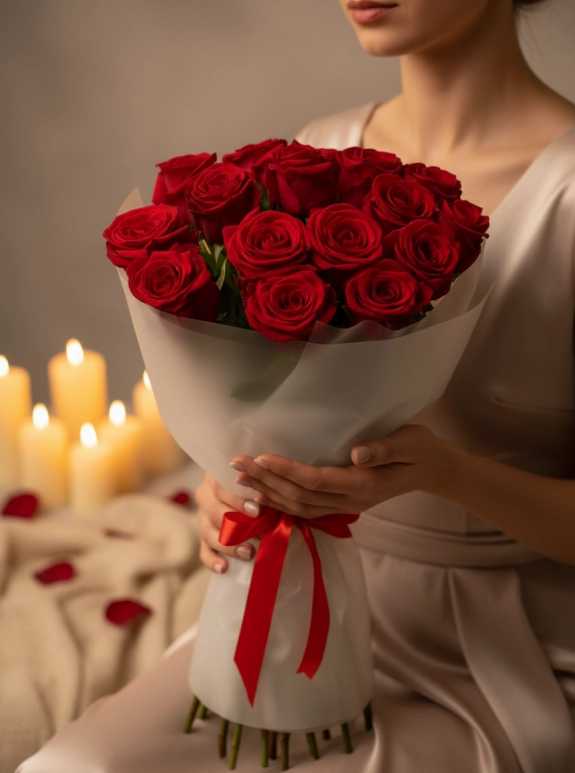 15 Adet Büyük Gül Buketi