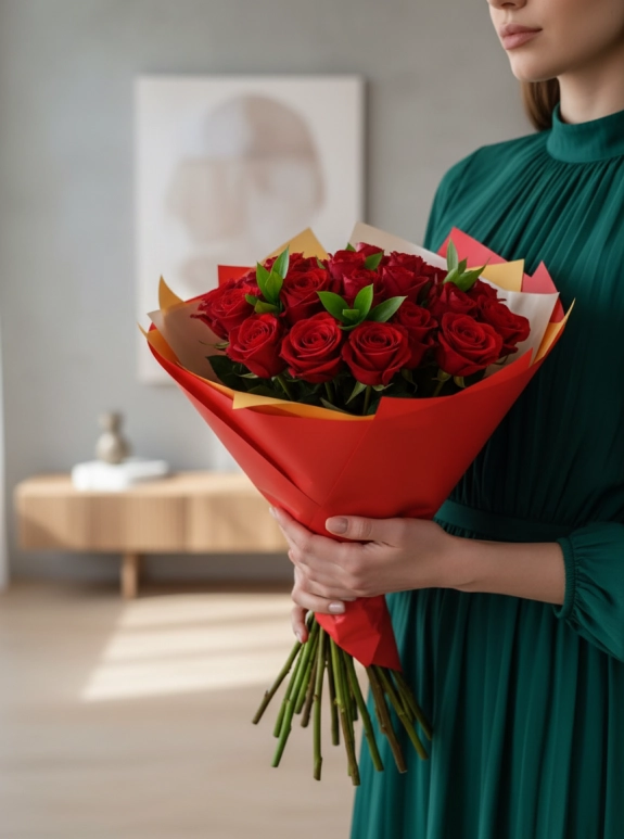 25 Kırmızı Gül Buketi 