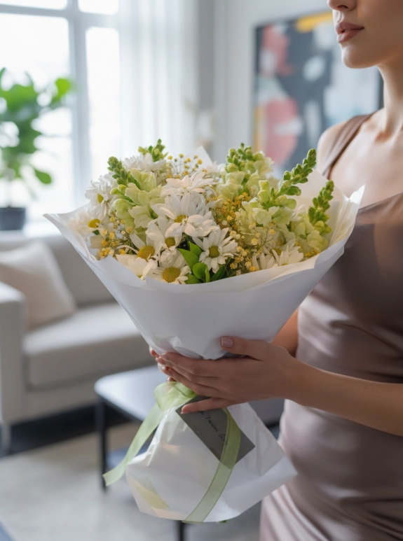 Aslan Ağzı Krizantem Gerbera Buket 