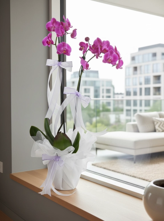 Çift Dallı Mor Orkide