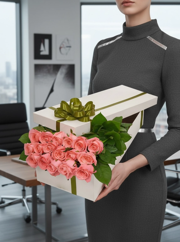 Kutuda 15 Pembe Gül