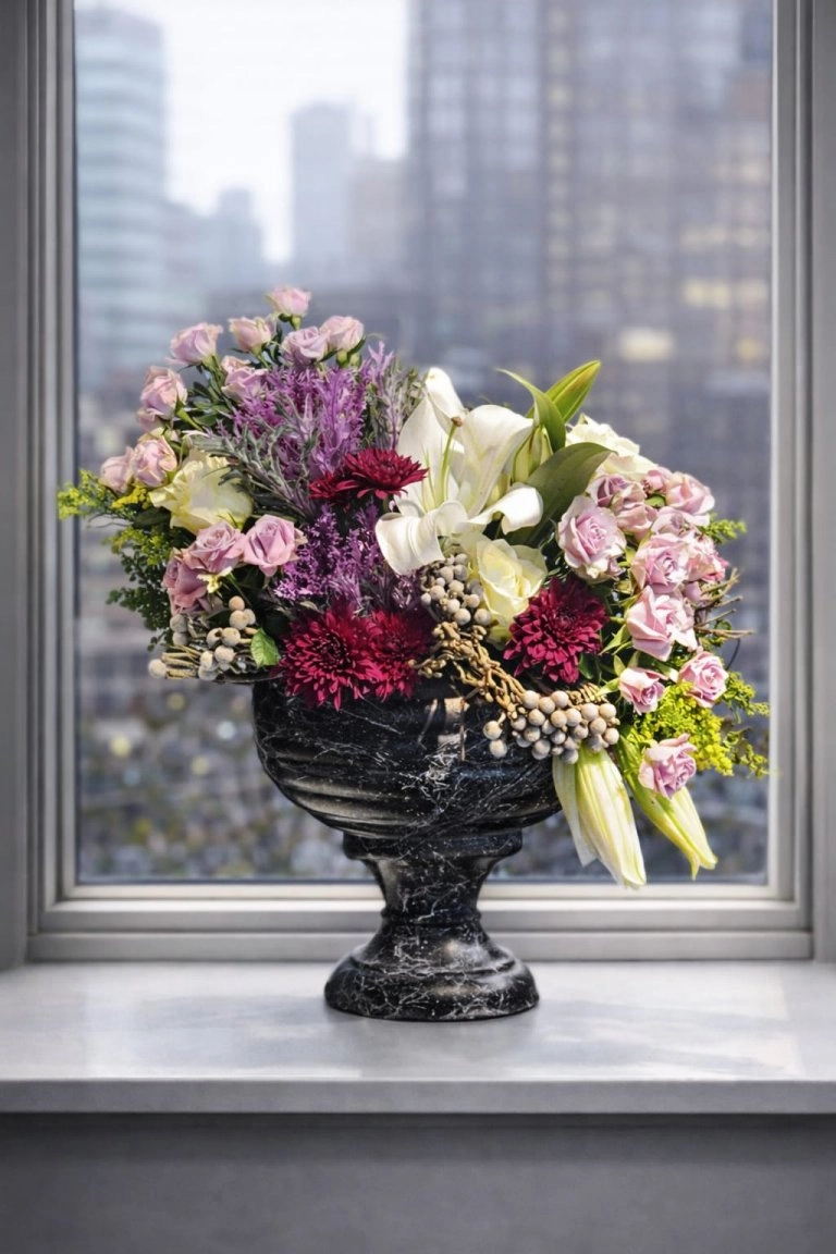 Pembe Mor Lila Aranjman