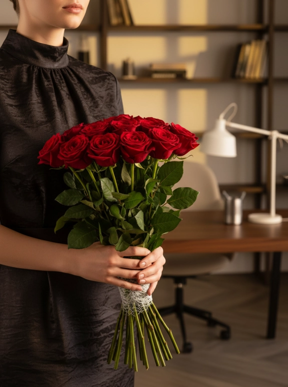 19 Adet Büyük Gül Buketi