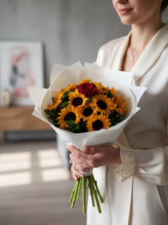 Ayçiçeği Gül Buketi 